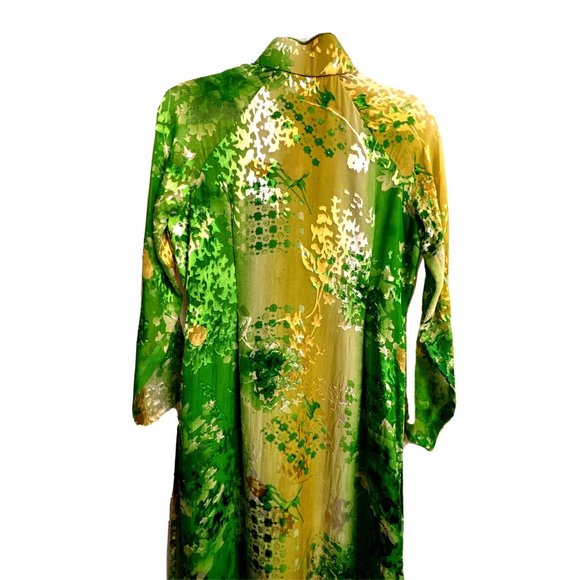 Asian Chinese Sequined Sheer Floral Long Maxi Cocktail Dress Size S - Picture 13 of 16
